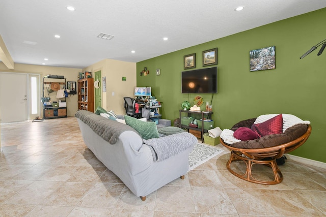 11151 88th Rd N, Palm Beach Gardens, FL 33412 - living area with recessed lighting and light tile patterned flooring