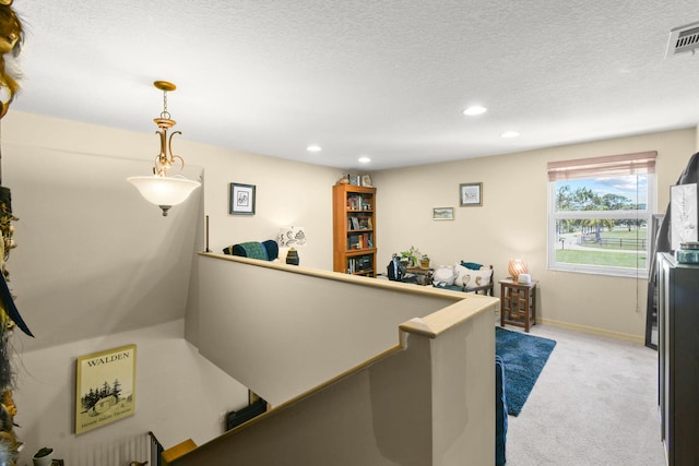 11151 88th Rd N, Palm Beach Gardens, FL 33412 - home office featuring light carpet, recessed lighting, baseboards, and a textured ceiling