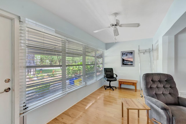 410 High Point Dr Unit C, Delray Beach, FL 33445 - sitting room featuring plenty of natural light, light wood-style floors, and ceiling fan