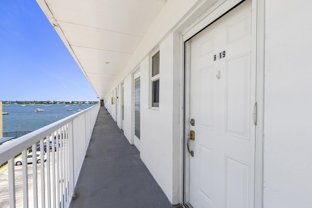 balcony with a water view