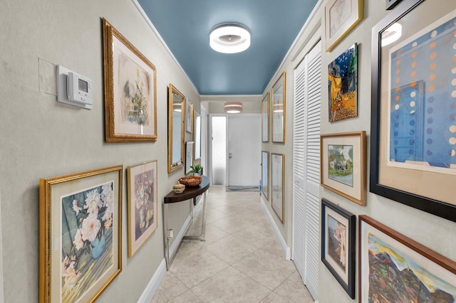 730 Greensward Ct Unit 107-J, Delray Beach, FL 33445 - hall with light tile patterned floors and baseboards
