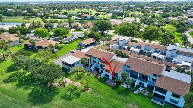 730 Greensward Ct Unit 107-J, Delray Beach, FL 33445 - aerial perspective of suburban area featuring a golf club and a large body of water