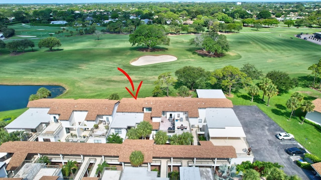 730 Greensward Ct Unit 107-J, Delray Beach, FL 33445 - drone / aerial view of a golf course and a nearby body of water