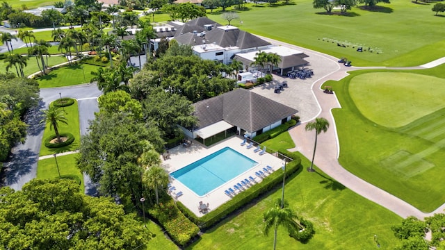 730 Greensward Ct Unit 107-J, Delray Beach, FL 33445 - aerial view of a pool area and a golf course