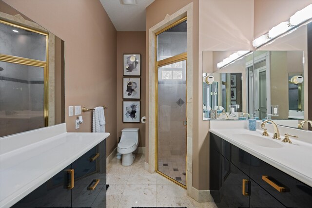 2 Firestone Cir, West Palm Beach, FL 33401 - bathroom with vanity, a stall shower, and toilet