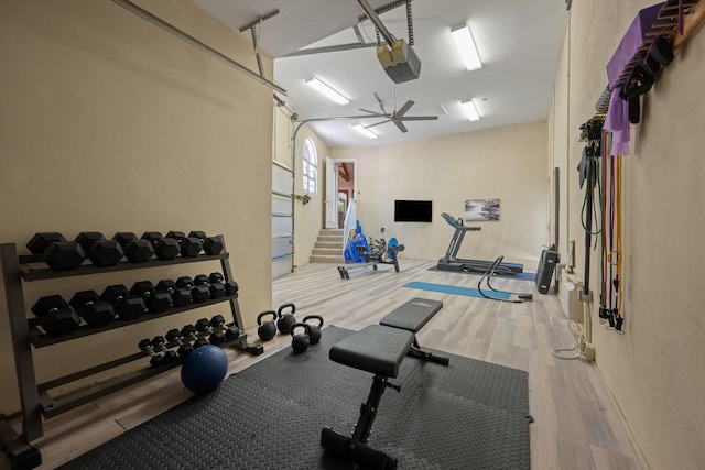 2 Firestone Cir, West Palm Beach, FL 33401 - exercise area with light wood finished floors