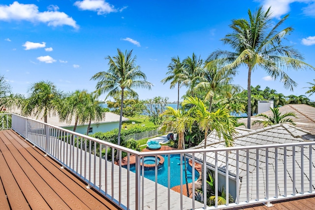 2 Firestone Cir, West Palm Beach, FL 33401 - view of swimming pool with a pool with connected hot tub