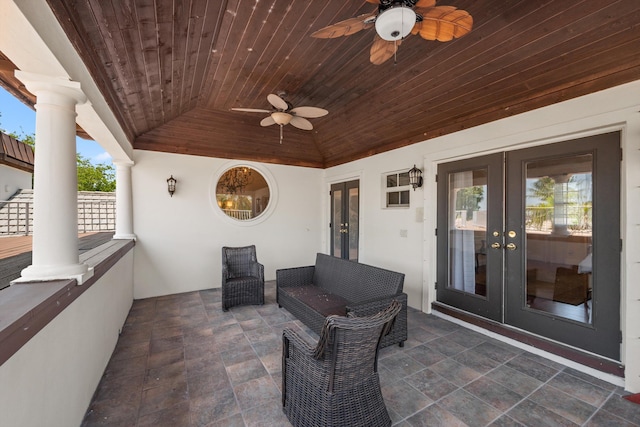 2 Firestone Cir, West Palm Beach, FL 33401 - view of patio with french doors and a ceiling fan