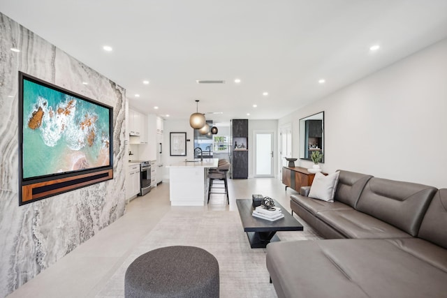 3401 S Ocean Blvd Unit 6, Highland Beach, FL 33487 - living area featuring recessed lighting