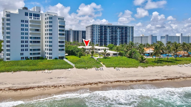 3401 S Ocean Blvd Unit 6, Highland Beach, FL 33487 - view of property with view of water and beach