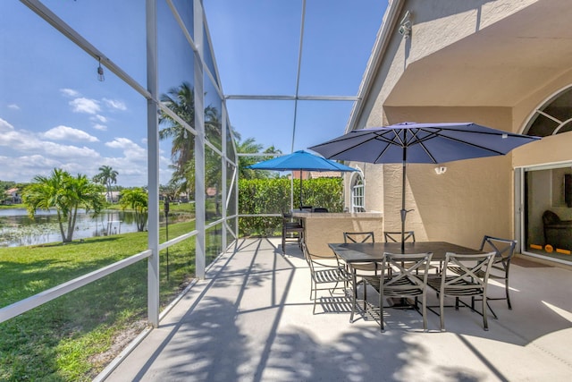 1833 Barnstable Rd, Wellington, FL 33414 - sunroom with a water view