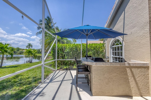 1833 Barnstable Rd, Wellington, FL 33414 - sunroom with a water view