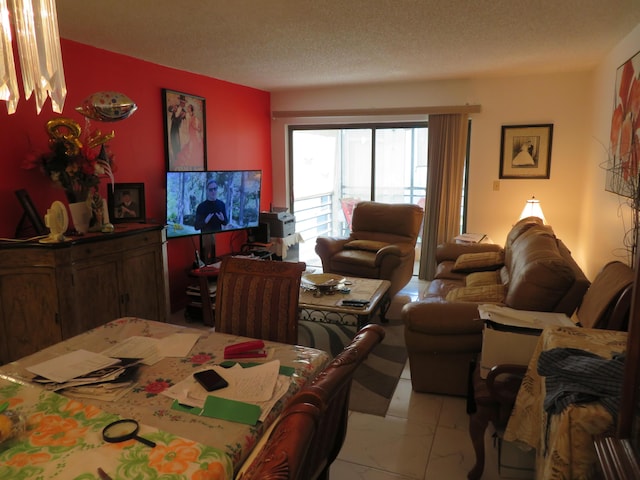 9233 SW 8th St Unit 207, Boca Raton, FL 33428 - bedroom featuring marble look tile flooring and a textured ceiling