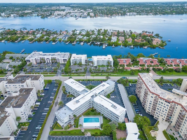 3500 S Ocean Blvd Unit 308, South Palm Beach, FL 33480 - bird's eye view of a nearby body of water and a pool