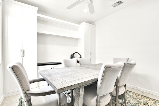 1246 Via De Fossi, Boynton Beach, FL 33426 - dining space with ceiling fan, light tile patterned floors, and baseboards