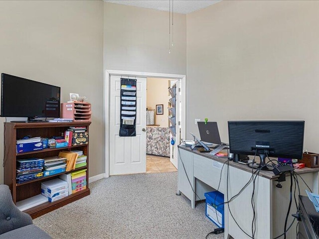 6575 NW Pomona Ct, Port Saint Lucie, FL 34983 - office area featuring carpet and a towering ceiling