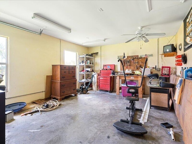 6575 NW Pomona Ct, Port Saint Lucie, FL 34983 - garage with ceiling fan