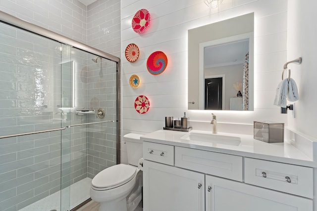 122 Cerulean Key Way, Jupiter, FL 33478 - full bath featuring vanity, toilet, a shower stall, and crown molding