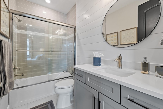 122 Cerulean Key Way, Jupiter, FL 33478 - bathroom with toilet, vanity, enclosed tub / shower combo, and tile patterned flooring