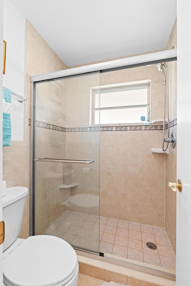 201 Bayview Ave Unit D, Boynton Beach, FL 33435 - full bath with toilet, a stall shower, and tile patterned floors