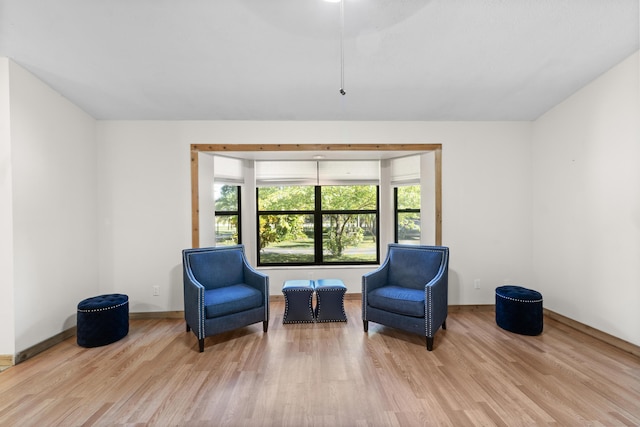 sitting room featuring wood finished floors
