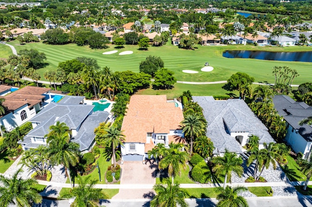 16313 Mira Vista Ln, Delray Beach, FL 33446 - aerial perspective of suburban area featuring a golf course and a nearby body of water