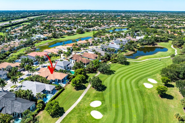 16313 Mira Vista Ln, Delray Beach, FL 33446 - aerial perspective of suburban area with a nearby body of water and a golf club