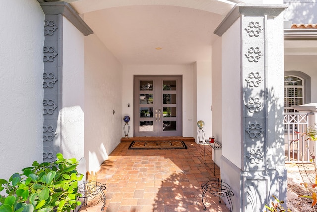 16313 Mira Vista Ln, Delray Beach, FL 33446 - doorway to property featuring french doors and stucco siding