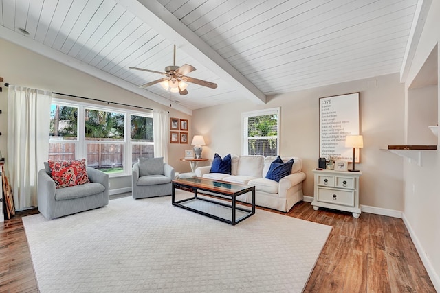 18428 Alydar Way, Boca Raton, FL 33496 - living area featuring baseboards, wood finished floors, and a ceiling fan
