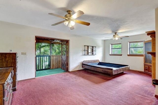 13705 Persimmon Blvd, The Acreage, FL 33411 - rec room featuring a ceiling fan, carpet, and baseboards