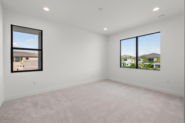 8342 Crystal Downs Ave, Boca Raton, FL 33434 - spare room with baseboards, recessed lighting, and light carpet
