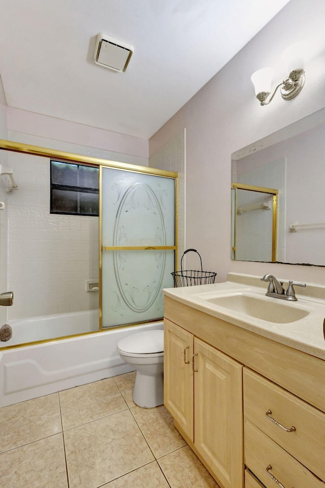 4296 Woodstock Dr Unit A, West Palm Beach, FL 33409 - bathroom featuring vanity, toilet, shower / bath combination, and tile patterned flooring