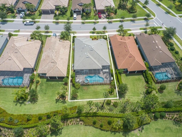 5082 Monroe Cir, Vero Beach, FL 32967 - aerial view of residential area with a pool area and property parcel outlined