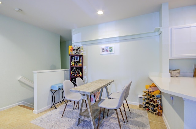 1406 W Wickham Cir Unit A, Delray Beach, FL 33445 - dining room with recessed lighting, light tile patterned floors, and baseboards