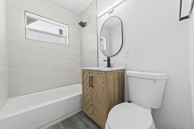 2232 SW 14th Ct, Fort Lauderdale, FL 33312 - full bath with toilet, wood finished floors, vanity, and bathing tub / shower combination