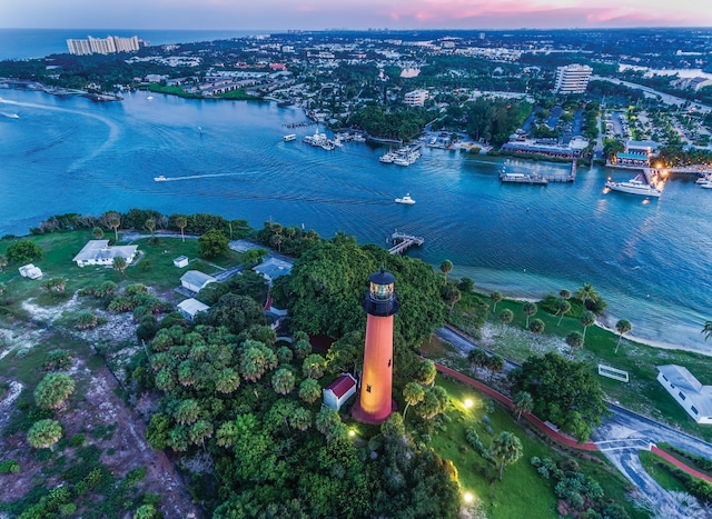 6799 Imperial Woods Rd, Jupiter, FL 33458 - aerial view at dusk of a water view