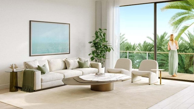 318 SE 5th Ave Unit A 301, Delray Beach, FL 33483 - living area with wood finished floors
