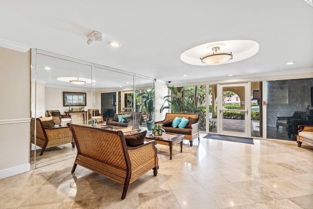 1111 S Ocean Blvd Unit 313, Boca Raton, FL 33432 - community lobby featuring ornamental molding and recessed lighting