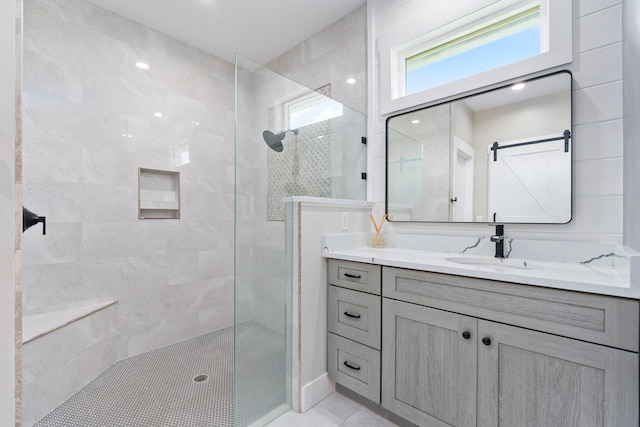 18102 Bridle Way, Port Saint Lucie, FL 34987 - bathroom featuring a walk in shower and vanity