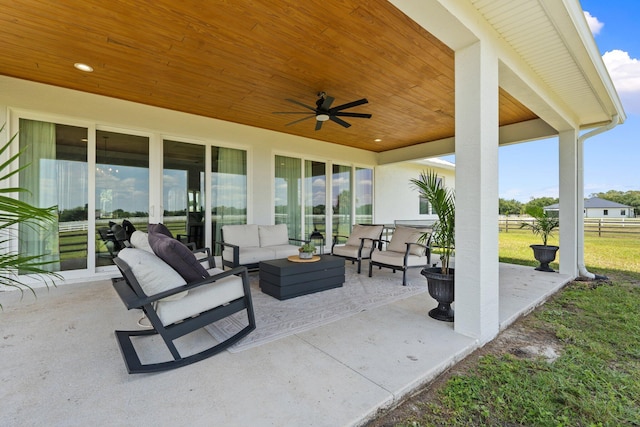 18102 Bridle Way, Port Saint Lucie, FL 34987 - view of patio / terrace with an outdoor hangout area and ceiling fan