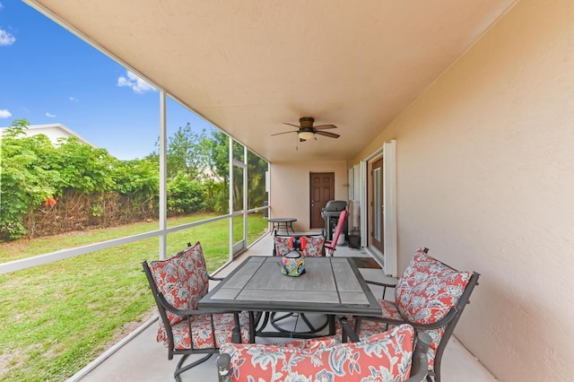 1184 Landings Run, Greenacres, FL 33413 - view of patio featuring ceiling fan and outdoor dining space