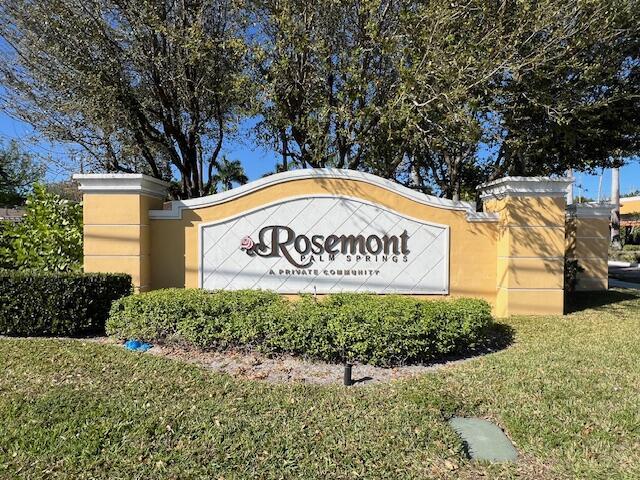 3545 Forest Hill Blvd Unit 15, Palm Springs, FL 33406 - community / neighborhood sign featuring a yard