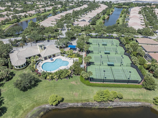 5151 Formosa Cir, Vero Beach, FL 32967 - aerial perspective of suburban area with a nearby body of water and a pool
