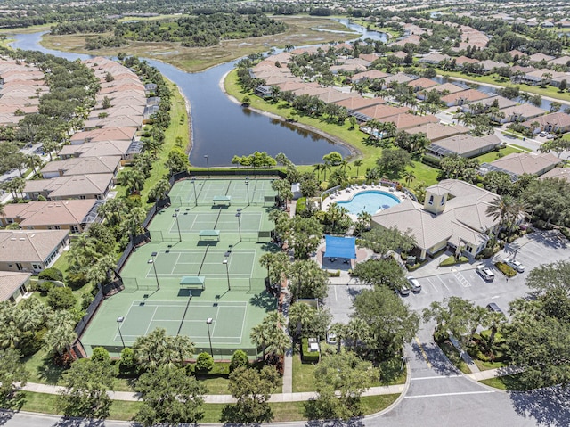 5151 Formosa Cir, Vero Beach, FL 32967 - aerial perspective of suburban area with a large body of water and a pool area