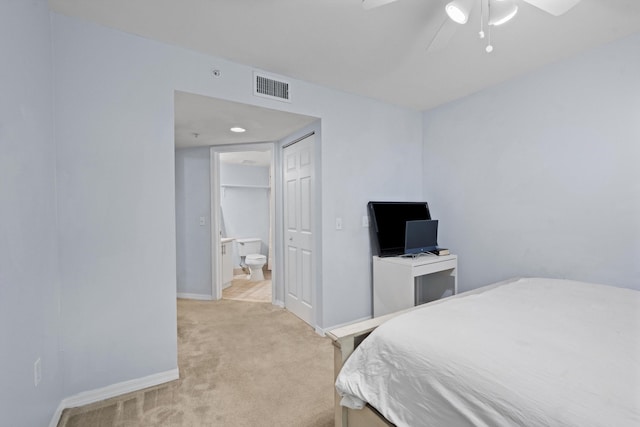 4179 N Haverhill Rd Unit 609, West Palm Beach, FL 33417 - bedroom with light colored carpet, baseboards, and ceiling fan