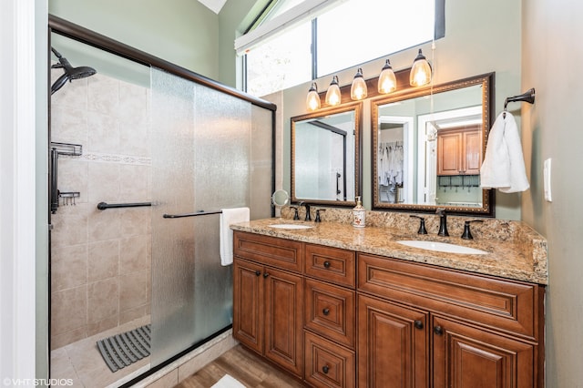 805 Harbour Pointe Way, Greenacres, FL 33413 - full bathroom featuring a stall shower and double vanity