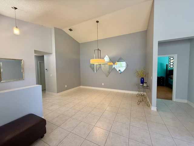 7906 Rockport Cir, Lake Worth, FL 33467 - spare room with light tile patterned floors, high vaulted ceiling, and baseboards