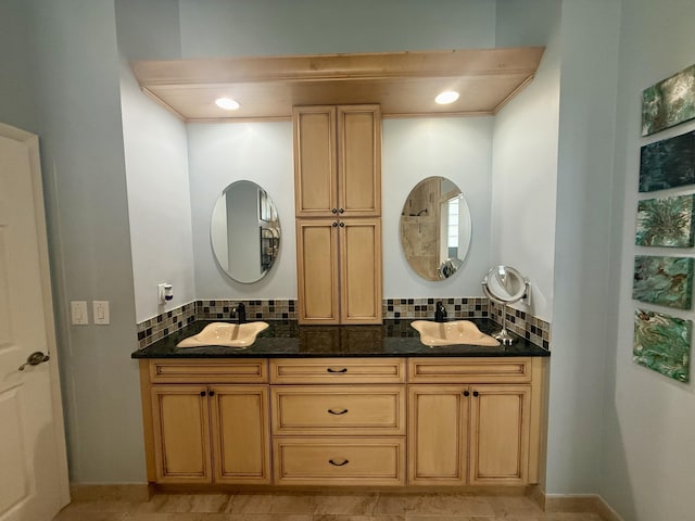 7906 Rockport Cir, Lake Worth, FL 33467 - full bathroom with double vanity and tasteful backsplash