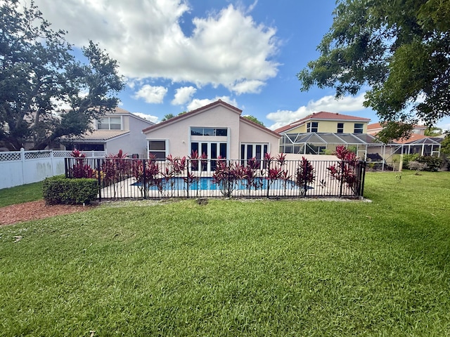 7906 Rockport Cir, Lake Worth, FL 33467 - back of house with french doors, stucco siding, and a patio