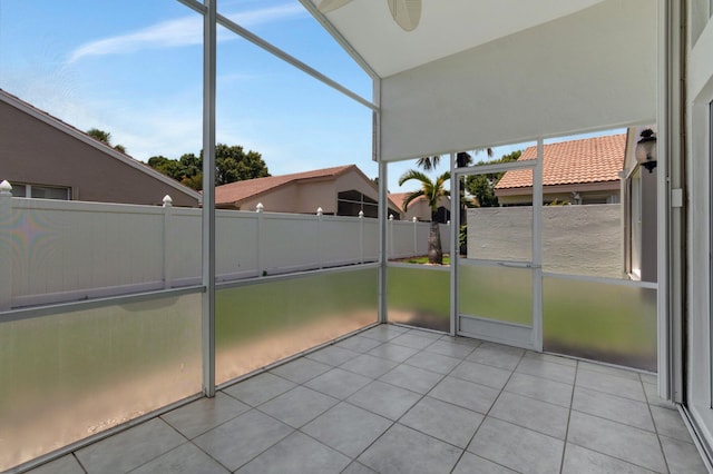 7566 San Pedro St, Boynton Beach, FL 33437 - unfurnished sunroom with ceiling fan